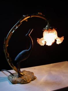 Art Nouveau Pallme Koenig/Böhmen Tischlampe Jugendstil